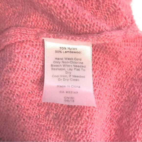 Talbots Lambswool Blend Sweater With Split Hem in Pink Soft & Comfy - Picture 8 of 8